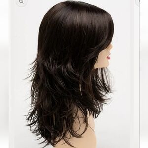 Envy By Allen Eaton Joy Dark Brown Layered Wig Average Size